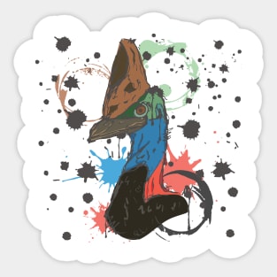 Cassowary watercolor sketch Sticker